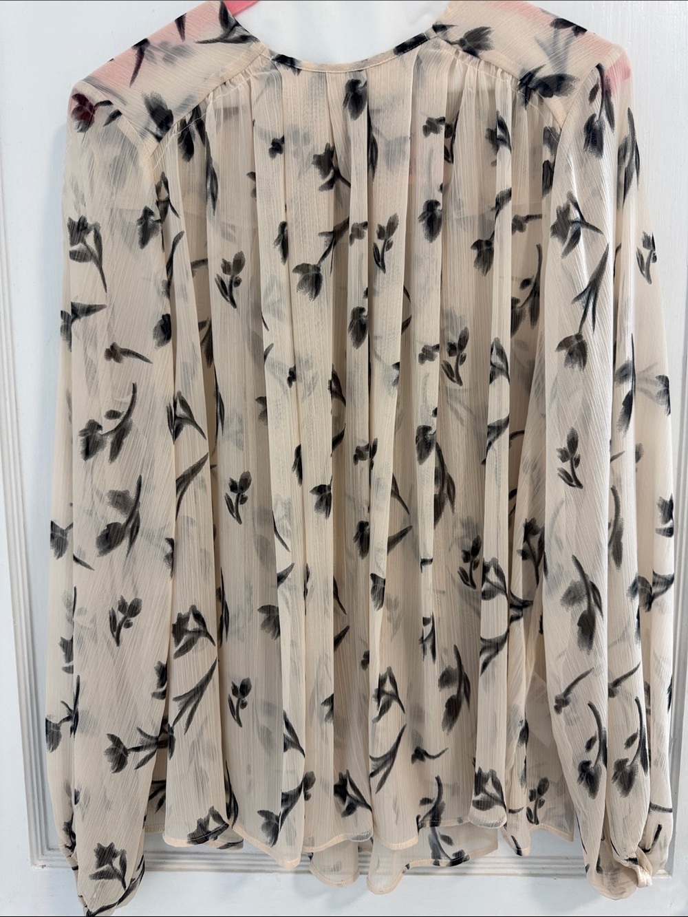 Maeve Cream Floral Pleated Blouse